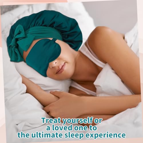 Satin Bonnet Set with Eye Mask for Curly Hair - Pengxiaomei