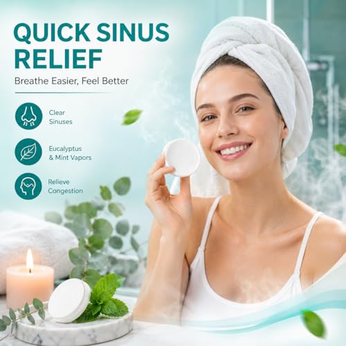 Sanyi 30 Pack Eucalyptus Mint Shower Steamers for Aromatherapy and Sinus Relief - Green Variant
