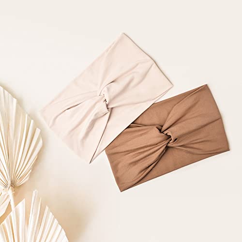 Jesries Extra Wide Turban Headbands for Women - 10 Pack, Soft Fabric