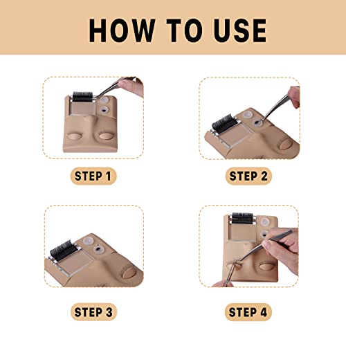 Miuffue 3-in-1 Eyelash Mannequin Head Practice Kit with Glue Rings & Tray - 1 Count