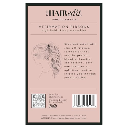 Affirmation Ribbons Scrunchies Set - Pack of 5 Multi-Colored Hair Ties