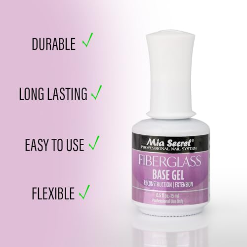 Mia Secret Fiber Glass Base Gel 0.5 Fl Oz for Nail Strength & Repair