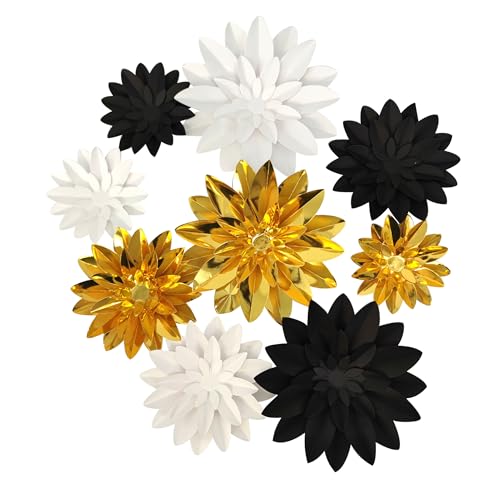 3D Paper Flower Wall Decor Set - Wedding & Party Centerpieces (Pack of 9)