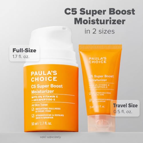 Paula's Choice C5 Super Boost Moisturizer 0.5 Fl Oz | 5% Vitamin C, Squalane for Discoloration & Fine Lines
