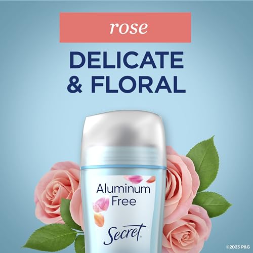 Secret Aluminum Free Deodorant for Women, Rose Scent, 2.4 oz (Pack of 2)