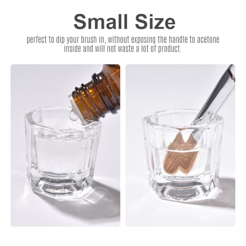 2-Pack Crystal Glass Dappen Dishes with Stainless Steel Lids