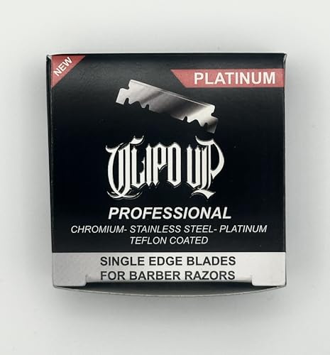 Professional Single Edge Razor Blades 100-Pack for Barber Shaving - Chromium Stainless Steel, Teflon Coated