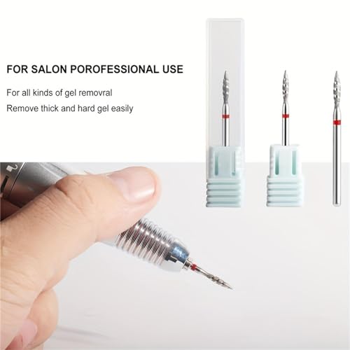 Acycoin2A Model D Tornado Flame Nail Drill Bit Set for Manicure & Pedicure - 2PCS