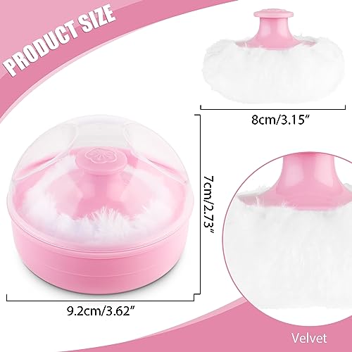 WLLHYF Large Pink Body Puff with Container for Baby & Adult