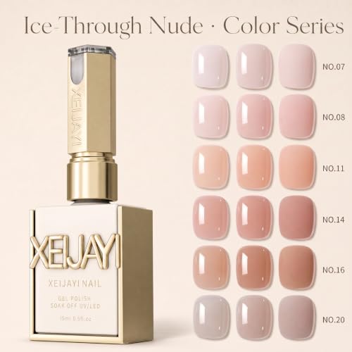 Sheer Nude Pink Jelly Gel Nail Polish - 15ml Soak-Off UV/LED Formula