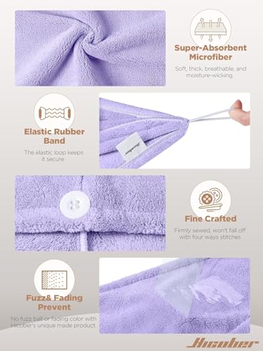 Hicober Microfiber Hair Towel Wrap for Women - Quick Dry, 2-Pack