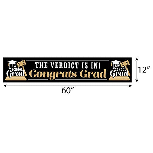 Law School Grad Banner - Graduation Party Decoration 1ft x 5ft