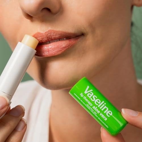 Vaseline Lip Therapy Aloe Vera Balm - 4-Pack for Dry, Chapped Lips