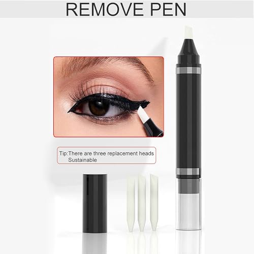 MIESCHER Eye Makeup Remover Pen - Precision Cleansing Stick with 3 Heads