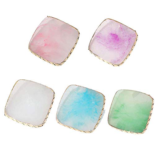AKOAK Egg White 1 Pack Nail Square Palette Crystal Resin Agate Display Tool