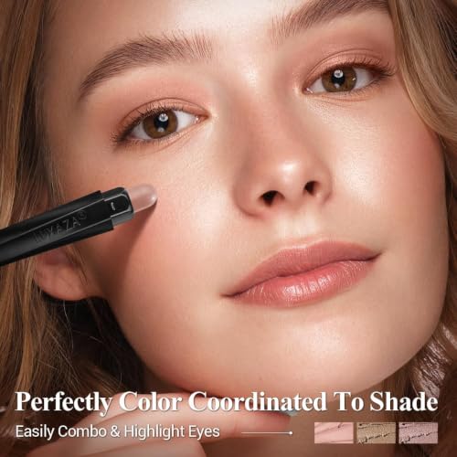 LUXAZA Cream Eyeshadow Stick Set, 3-Piece Long-Lasting Neutral Makeup Kit