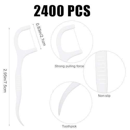 Wanmu 2400 Count Dental Floss Picks - Professional Bulk Teeth Cleaning Kit