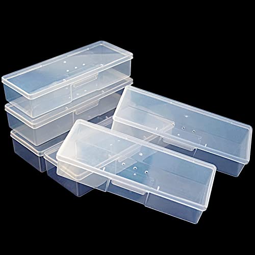 Lokyango 6pcs Clear Manicure Tool Storage Box - Nail Organizer