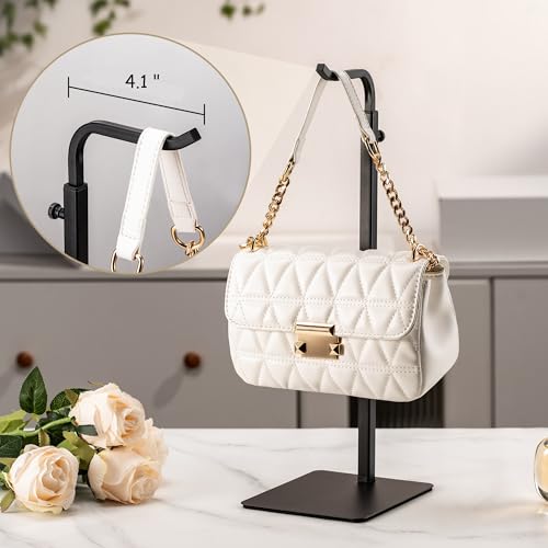 Adjustable Purse Display Stand - Black Tabletop Rack for Handbags
