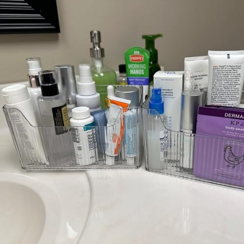 2 Pack Adhesive Cabinet Door Organizer Bins for Kitchen & Bathroom