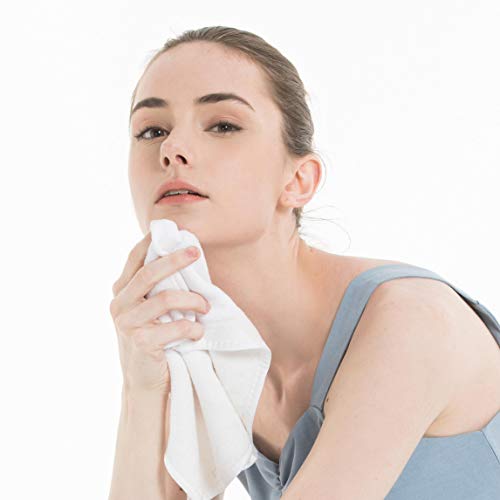 KLNYOO Microfiber Face Towels - Soft, Fast Drying, 12x12 inches, 6 Pack