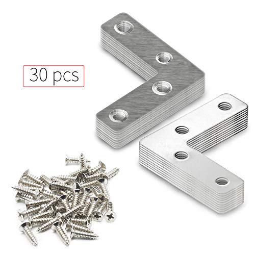 Jiozermi Heavy Duty Stainless Steel Corner Brackets - 30 Pcs
