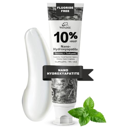 Woadee 10% Nano Hydroxyapatite Toothpaste - Fluoride-Free Whitening & Enamel Remineralization, 4.23oz