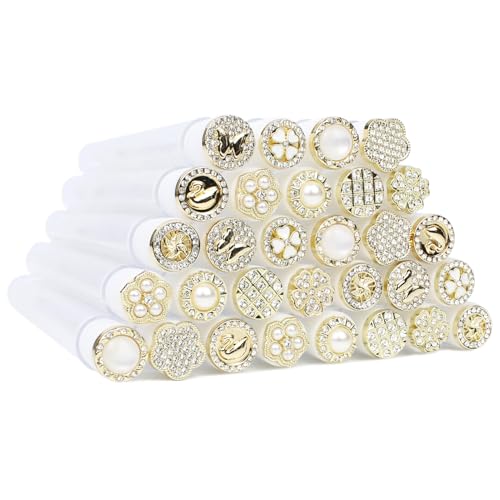 SenRocc 30pcs Golden Metal Reusable Mascara Wands & Clear Tube Set - Mix