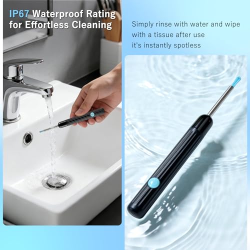 AudScope Black 1080P HD Ear Camera & Wax Removal Kit with LED Lights for Adults & Kids