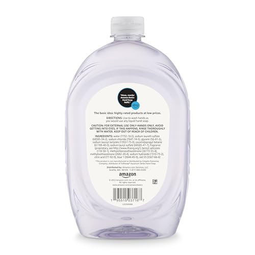 Amazon Basics 50 Fl Oz Gentle & Mild Clear Liquid Hand Soap Refill, Triclosan-Free