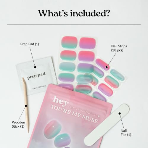 Heyhae Semi-Cured Gel Nail Strips - Pink Ombre Salon-Quality Nail Wraps