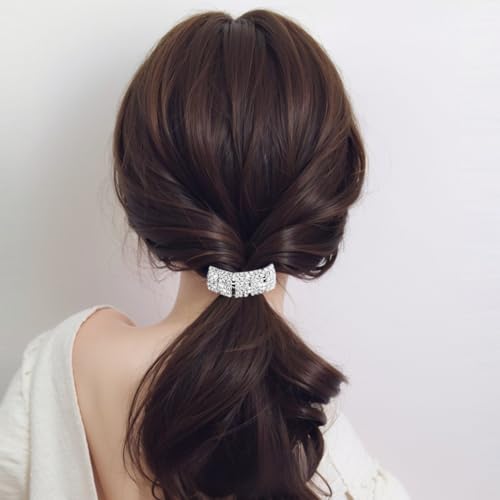 Sparkling Crystal Rhinestone Hair Ties for Women & Girls