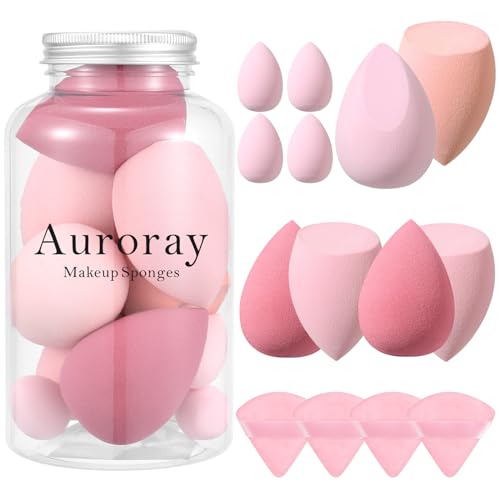 14-Piece Pink Makeup Sponge Set - Flawless Beauty Blenders & Powder Puffs