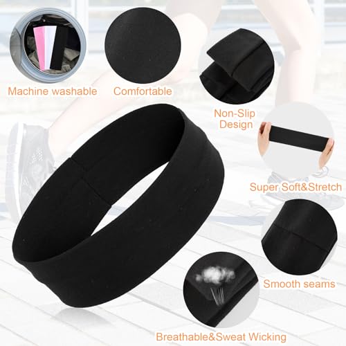 3-Pack Women’s Non-Slip Elastic Workout Headbands - Breathable & Quick Drying