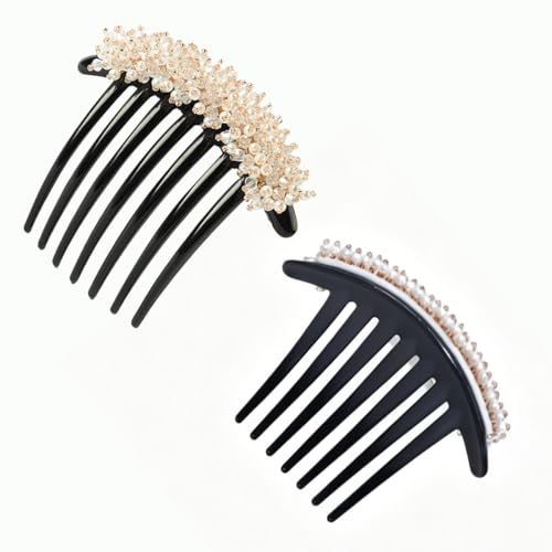 4-Piece Rhinestone Hair Side Combs - Elegant Crystal Bridal Hair Accessories