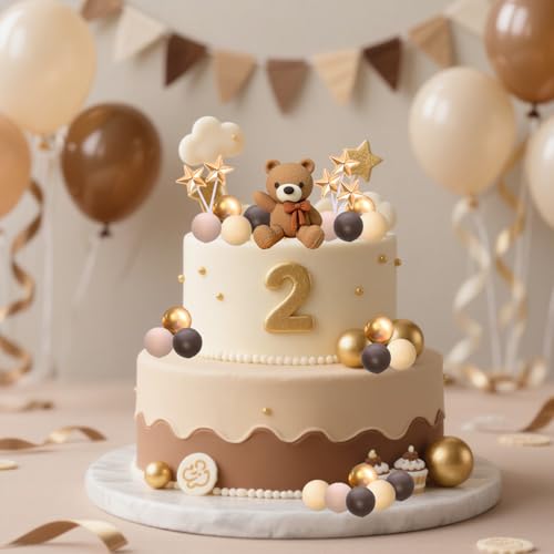Bear Cake Toppers with Stars & Clouds for Baby Showers & Birthdays