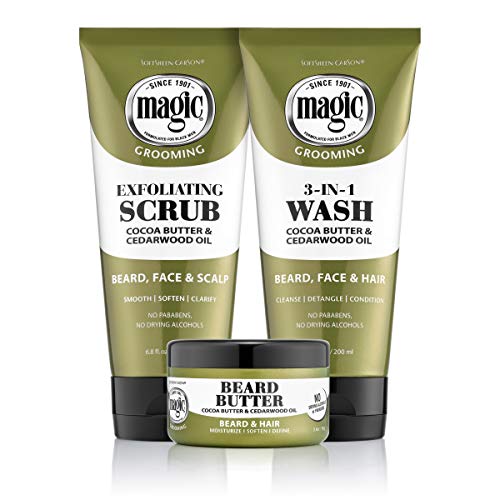 SoftSheen-Carson Magic Beard Wash 3-in-1 Cleanses & Conditions for Face, Beard & Hair - 6.8 Fl Oz Pack of 2