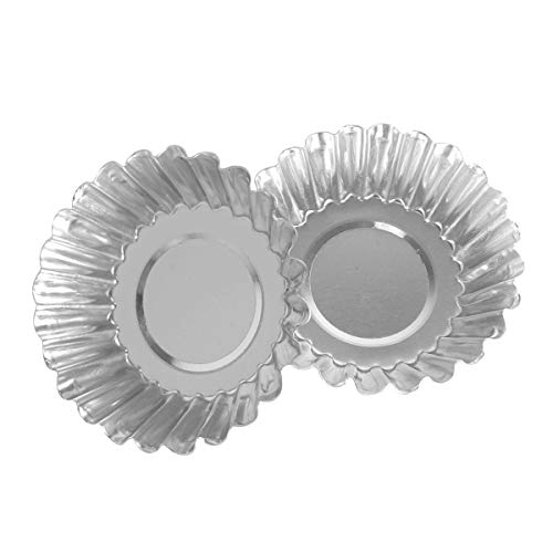 20 Pcs Mini Egg Tart Molds - Reusable Non-Stick Aluminium Tart Pans