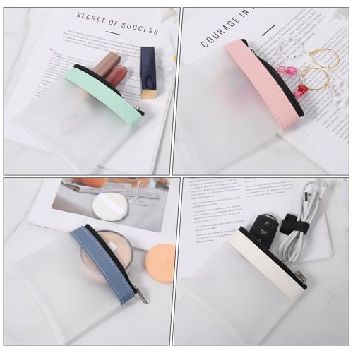 Mini Clear Makeup & Cosmetic Zipper Pouch Set – Waterproof Travel Organizer, 4 Pack