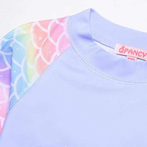 QPANCY Girls Mermaid Unicorn Rash Guard 2-Piece Swimsuit UPF 50+