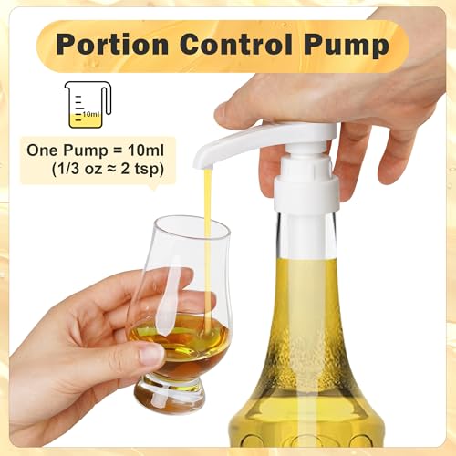 Coffee Syrup Pump Set for Monin 750ml Glass Bottles - 4 Pumps with Tip Covers