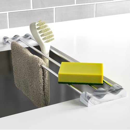Tomorotec Adjustable Over-The-Sink Kitchen Rack – BPA-Free, Slim Design for Dishcloths & Sponges