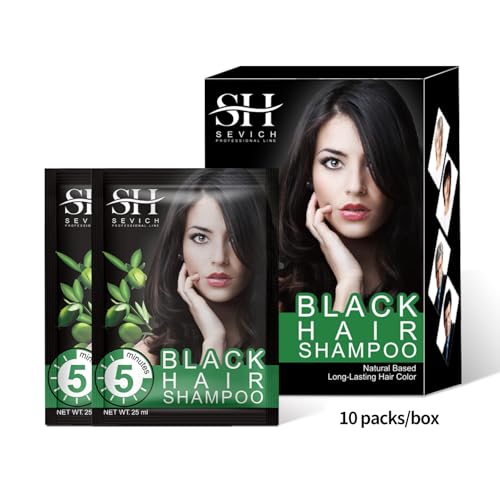 SEVICH Black Hair Dye Shampoo - 5-Minute Instant Grey Coverage & Repair