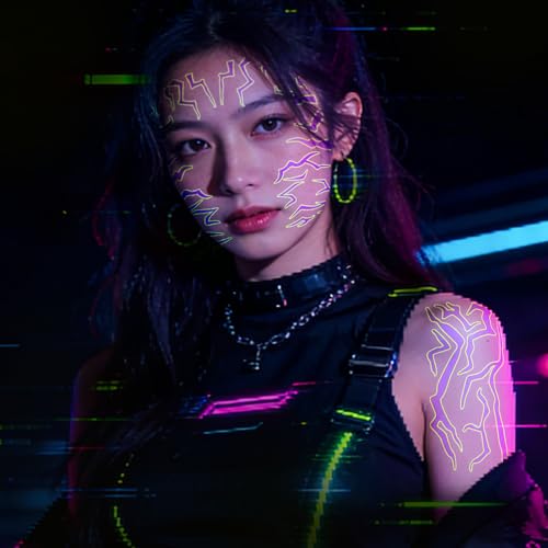 Glow in the Dark K-Pop Temporary Tattoos Kit - 12 Sheets