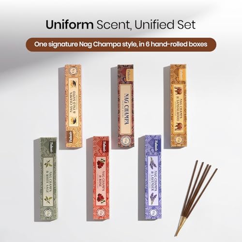 Tulasi Nag Champa Incense Sticks Gift Pack - Set of 120 Natural Aromatherapy Sticks