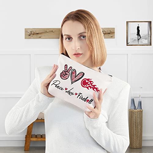 WZMPA Whisky Cosmetic Bag - Peace Fire Zipper Pouch for Women