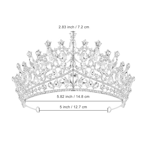 CAVETEE Silver Princess Tiara for Girls & Women - Birthday & Party Crown