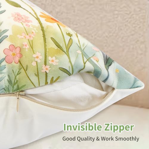 Colorful Butterfly Floral Velvet Pillow Covers, 18x18, 4-Pack