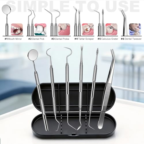 6-Piece Stainless Steel Dental Tools Kit for Home Care