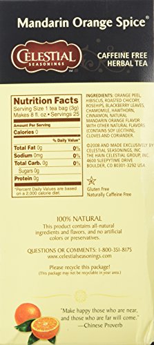 Celestial Seasonings Mandarin Orange Spice Herbal Tea - 25 Bags (Pack of 2)